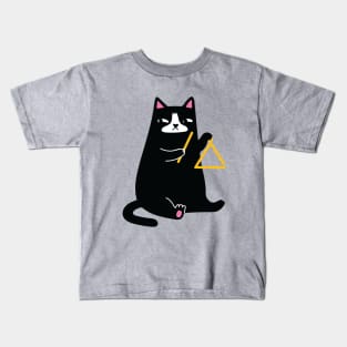 Triangle Cat - Full Front Kids T-Shirt